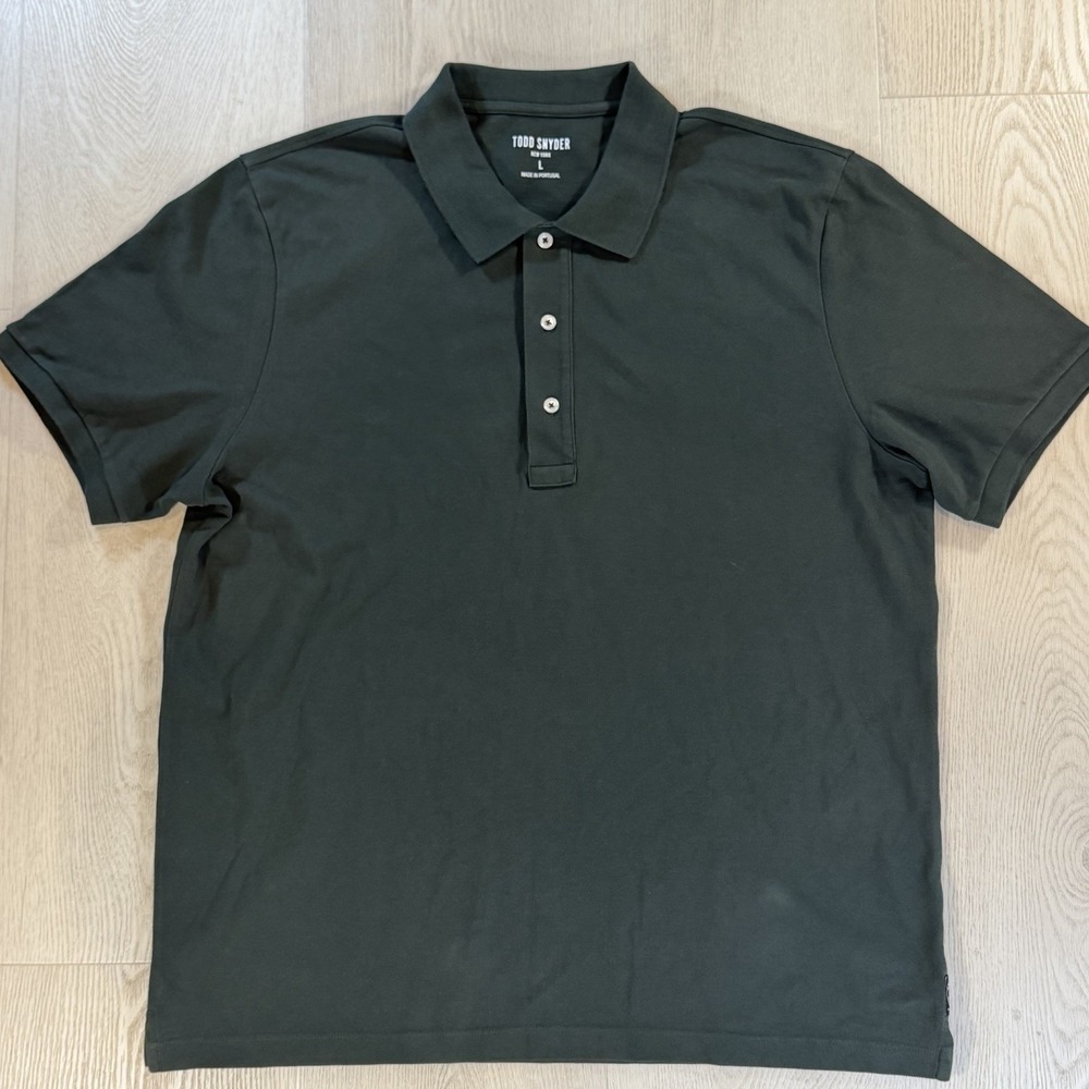 Todd Snyder Polo Shirt Mens Large Short Sleeve Green